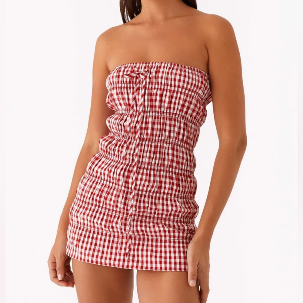 Peppermayo Adele Mini Dress in Red Gingham - Size 2